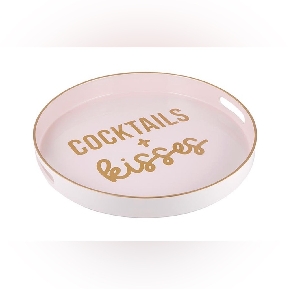 Bar Tray - Cocktails + Kisses 13.5” Dimensions New
